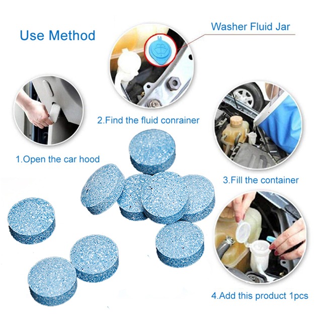 10PCS Car Windshield Cleaner Solid Cleaner Effervescent Tablet Glass Water Universal Automobile Accessories Spray Cleaner - Image 3
