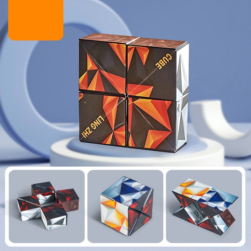 3D Geometric Cubic Toys Infinite Reversible Magic Cube Anti Stress Hand Flip Puzzle Game - Image 3