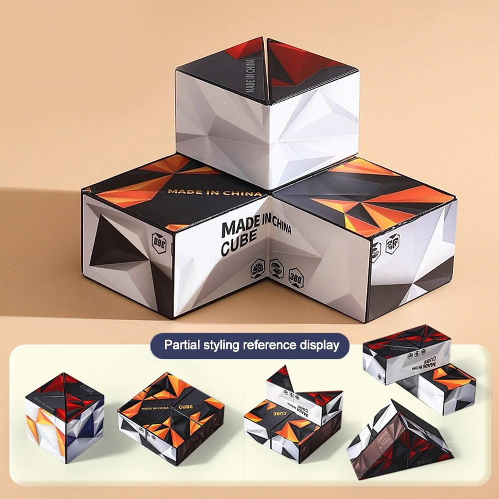 3D Geometric Cubic Toys Infinite Reversible Magic Cube Anti Stress Hand Flip Puzzle Game