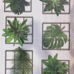 3D Green Plant Wall Sticker, 3D Effect Tropical Vivid Green Plants Wall Stickers for Living Room, Bedroom (Random Design)