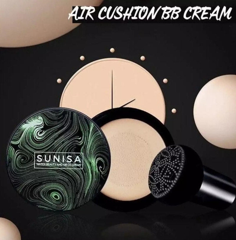 SUNISA Waterproof Mushroom Head Air Cushion Foundation – BB & CC Cream with Moisturizing Liquid Base and Sponge Applicator - Image 3